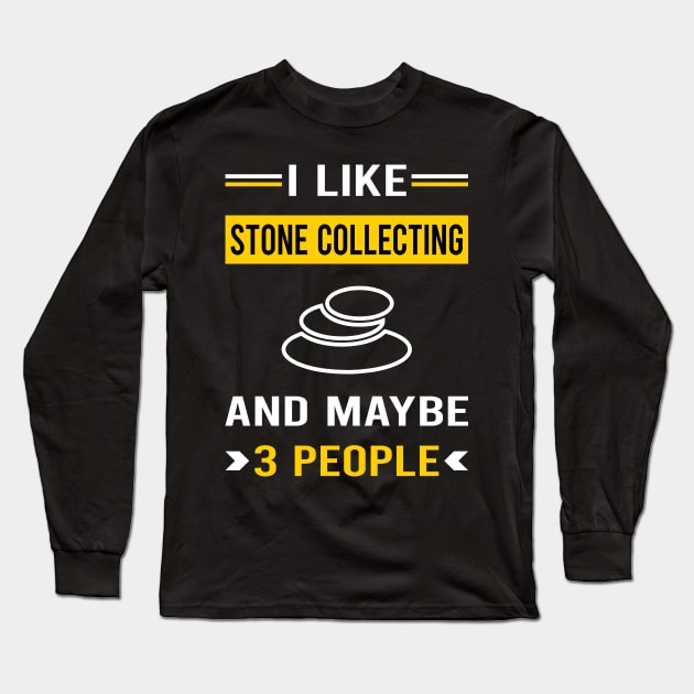 3 People Stone Collecting Stones Long Sleeve T-Shirt by Good Day